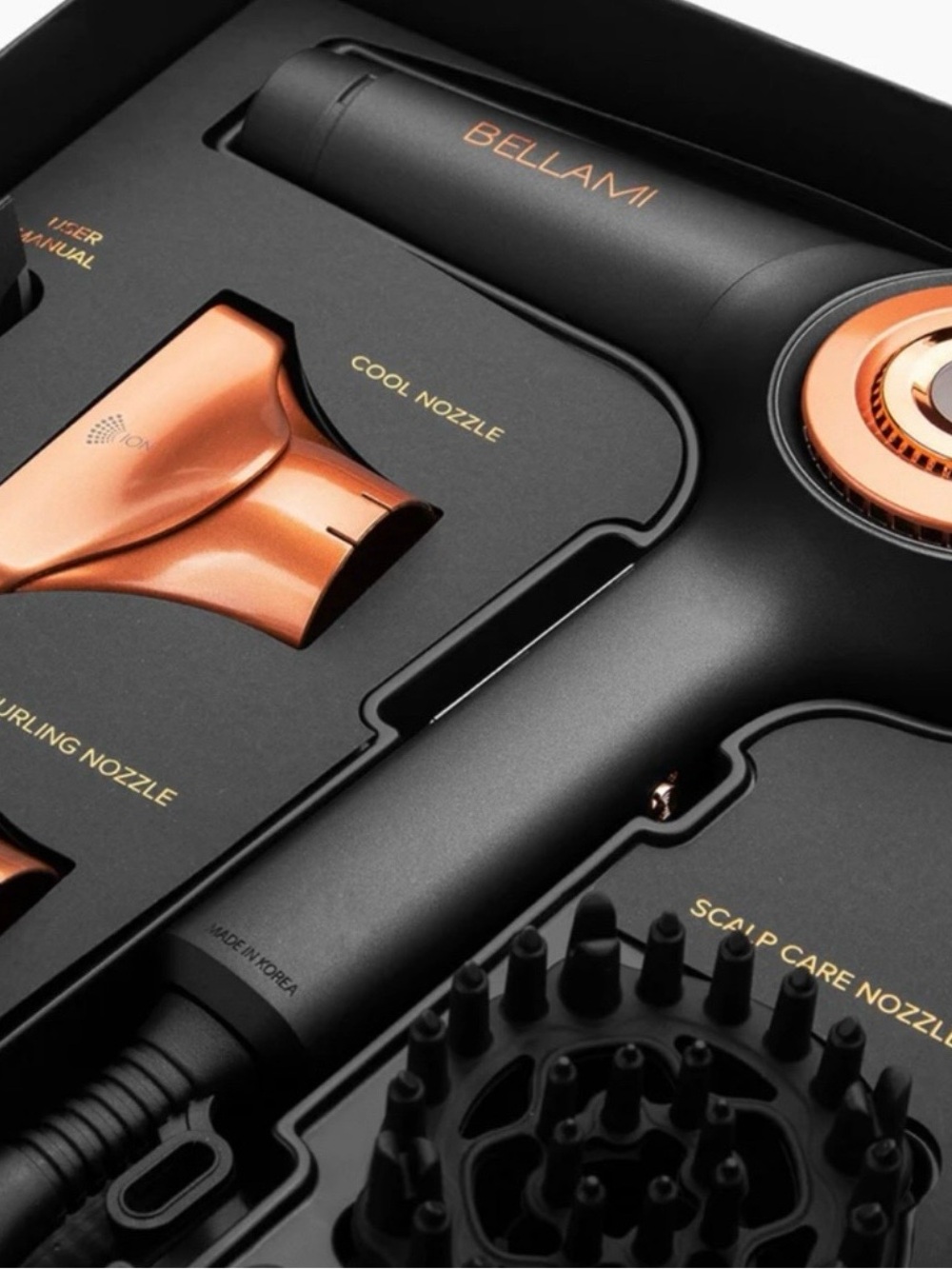 BELLAMI Black and Copper Professional Hair Dryer Set